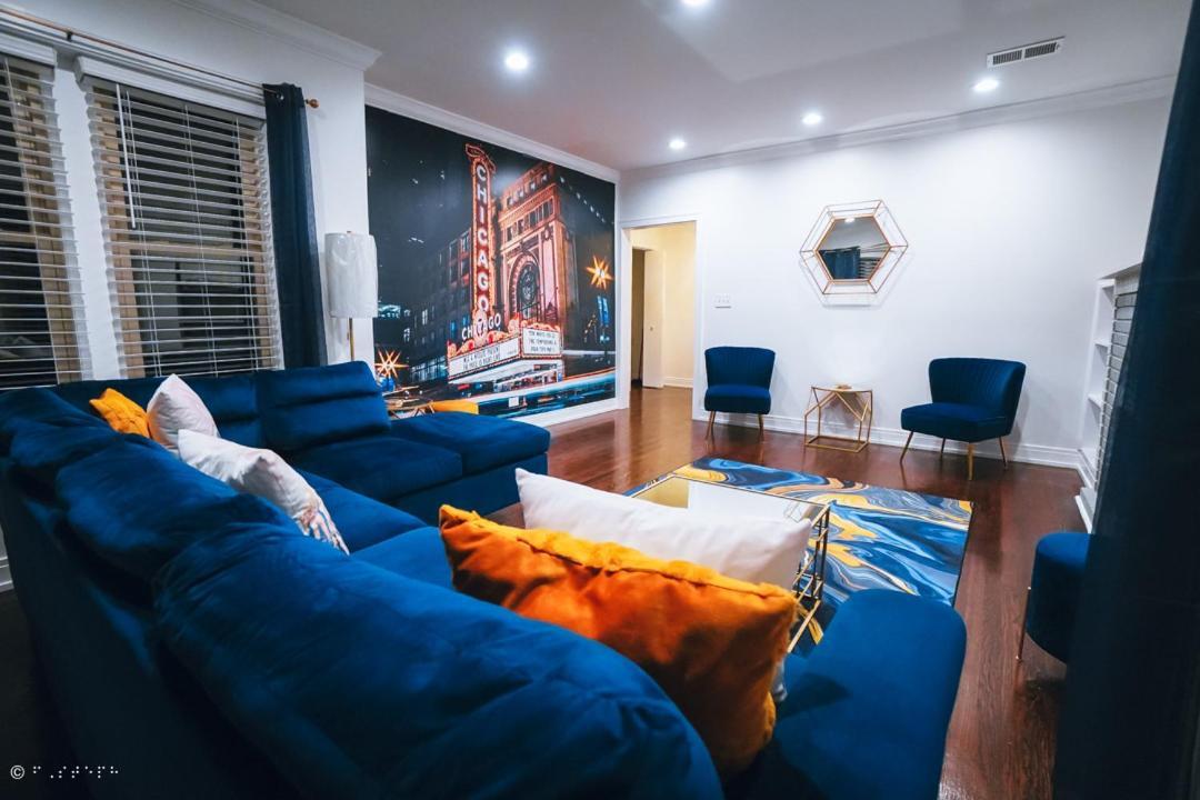 The Blue Golden Luxury Modern 3- Bedroom Apartment In Chicago Kültér fotó
